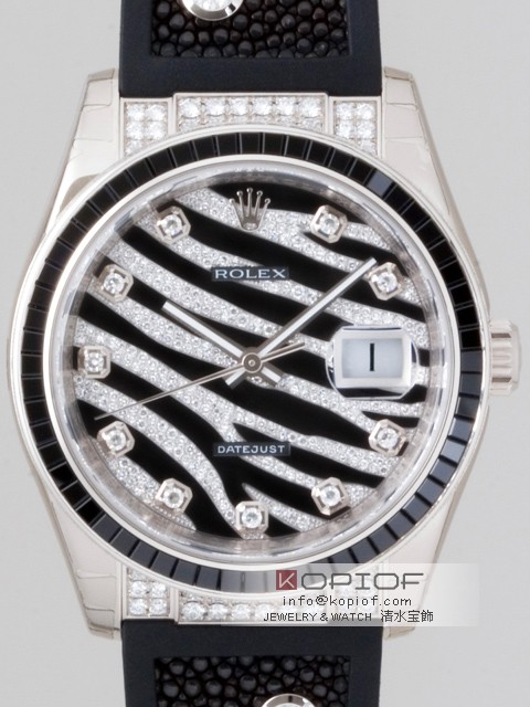 ロレックス デイトジャスト メンズ スーパーコピー116199SANR ゼブラ ダイヤ入りガルーシャ