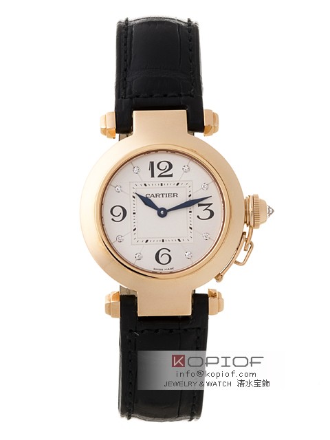 カルティエ パシャ スーパーコピーw11913G 32mm PG 8Pダイヤ 皮 シルバー