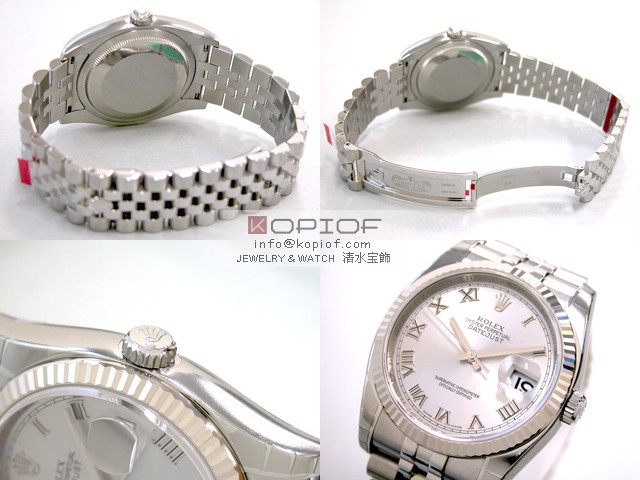 ロレックス デイトジャスト メンズ スーパーコピー116234 ジュビリーブレス グレーローマ