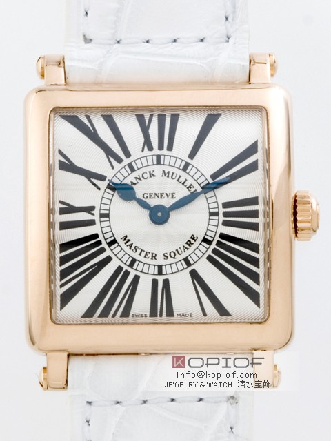フランクミュラー マスタースクエア スーパーコピー6002SQ 5N 5N ホワイト皮 シルバー