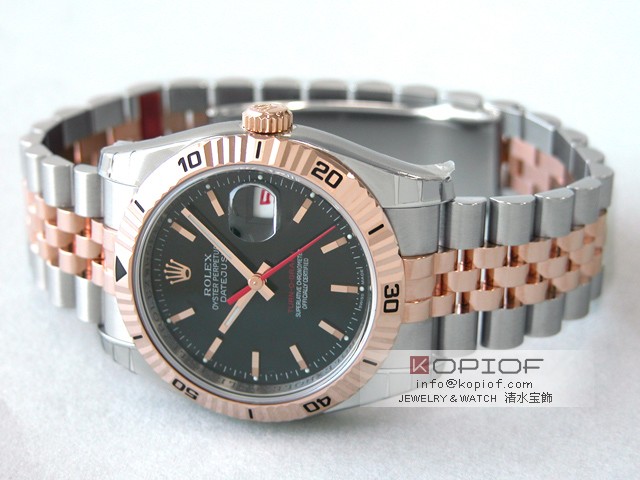 ロレックス デイトジャスト メンズ スーパーコピー116261 ターノグラフ ジュビリーブレス ブラック