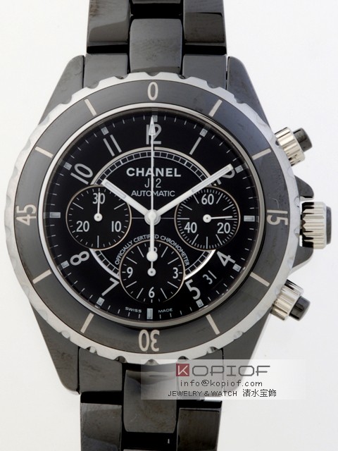 シャネルJ12 スーパーコピーH0940 41mm クロノグラフ ブラックセラミックブレス ブラック